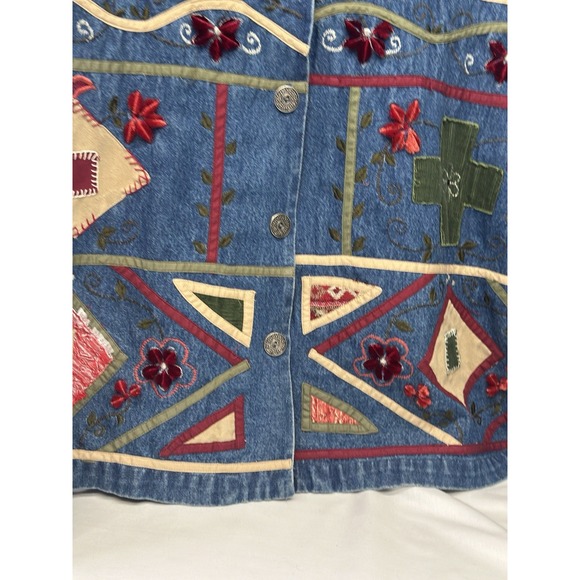 Tanzara Denim Jacket Womens‎  2X Embroidered Excellent Condition - Picture 11 of 16